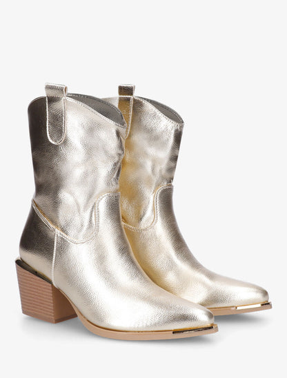 Bottines style santiag irisées - Or - 4