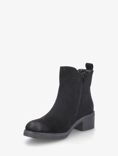 Bottines élastiquées unies en suédine - Noir - 3