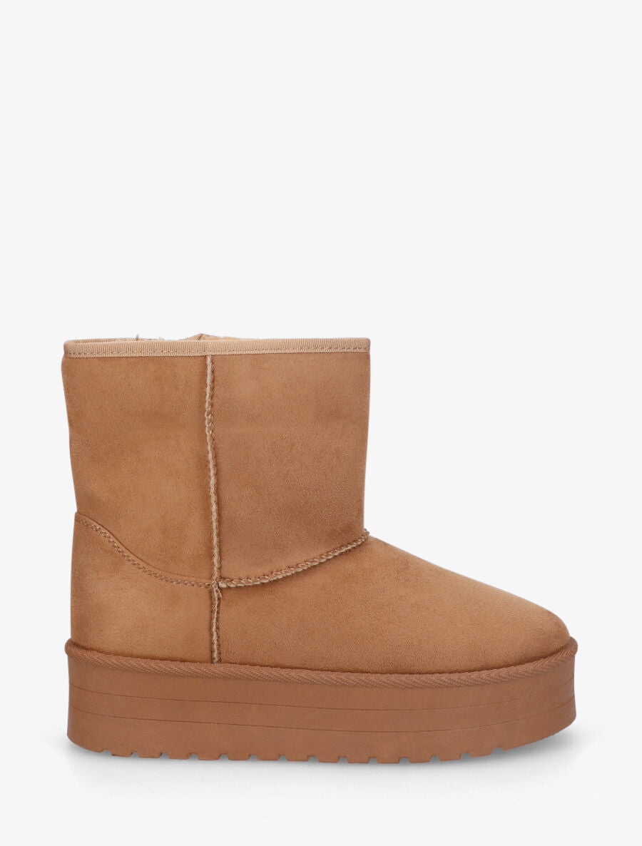 Boots fourrées à plateforme - Camel - 1