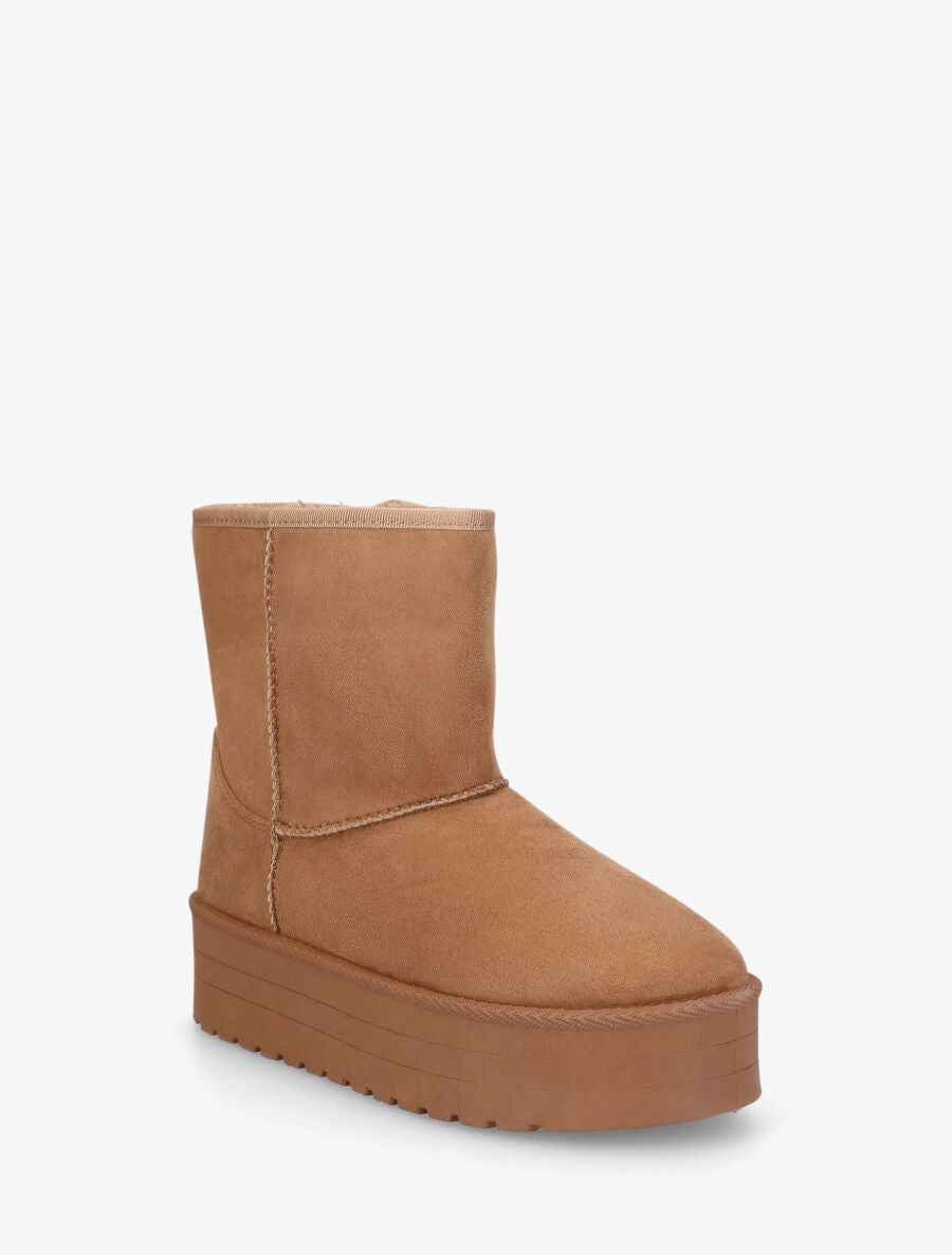 Boots fourrées à plateforme - Camel - 2