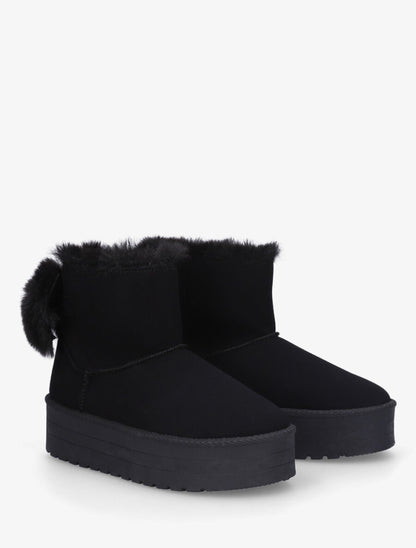 Boots fourrées et fourrure synthétique - Noir - 4