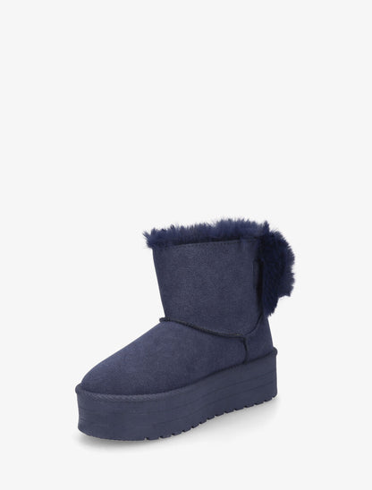 Boots fourrées et fourrure synthétique - Marine - 3