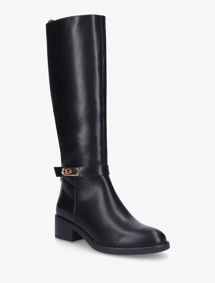 Bottes plates en simili - Noir - 2