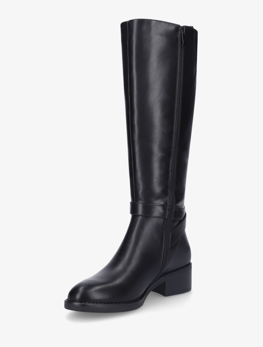 Bottes plates en simili - Noir - 3