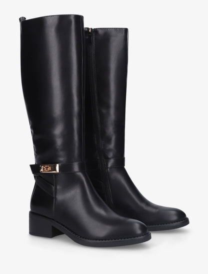 Bottes plates en simili - Noir - 4