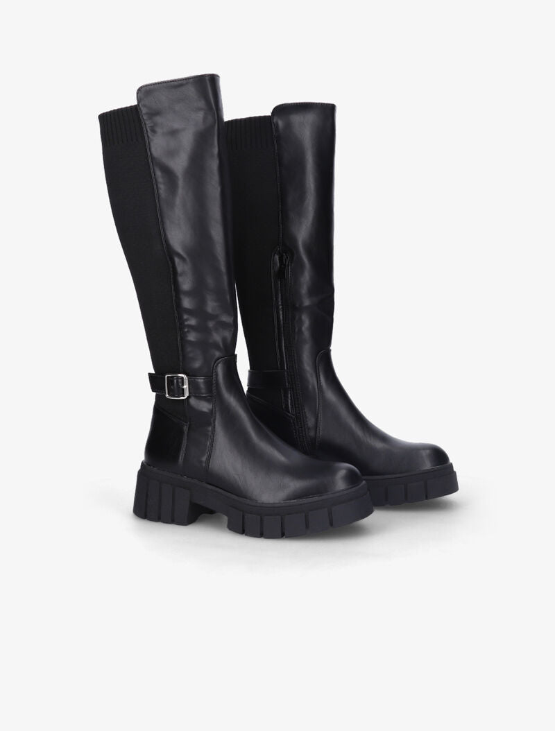 Bottes bi-matière à semelle striée - Noir - 5