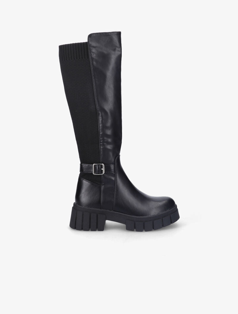 Bottes bi-matière à semelle striée - Noir - 2