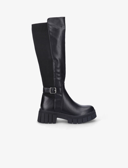 Bottes bi-matière à semelle striée - Noir - 2