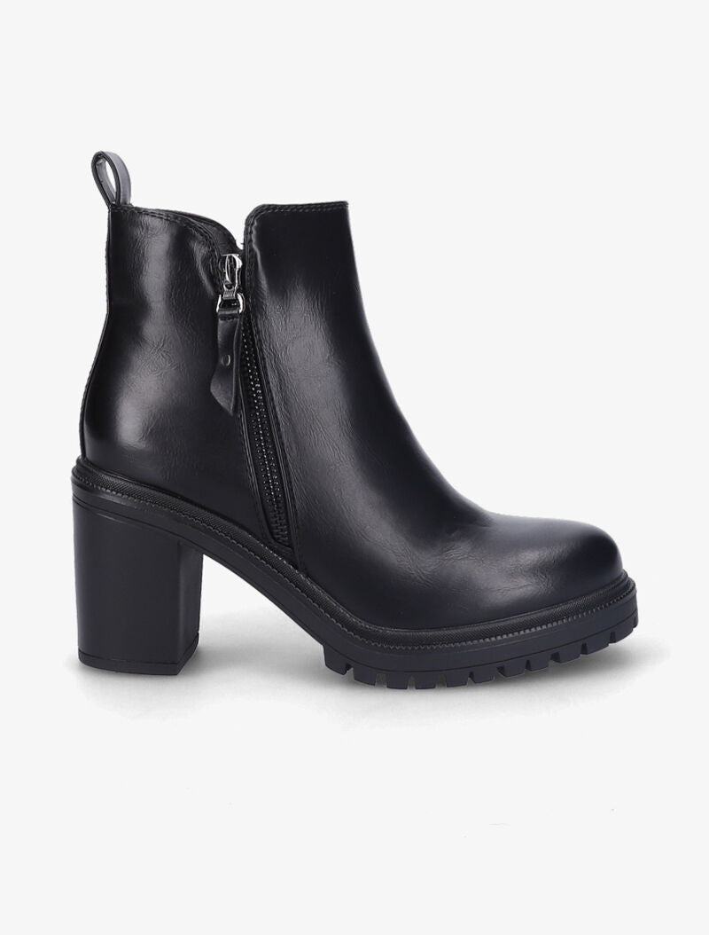 Bottines à talon haut carré - Noir - 2
