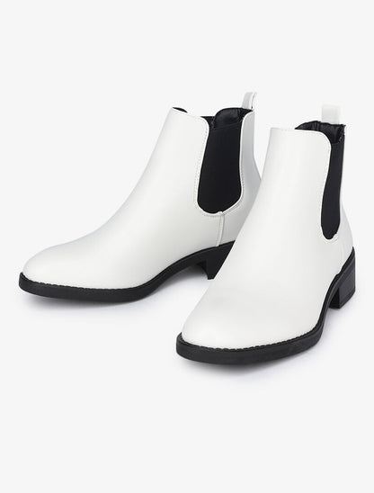 Chelsea boots unies - Blanc - 1