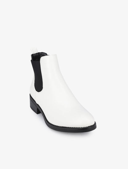 Chelsea boots unies - Blanc - 3