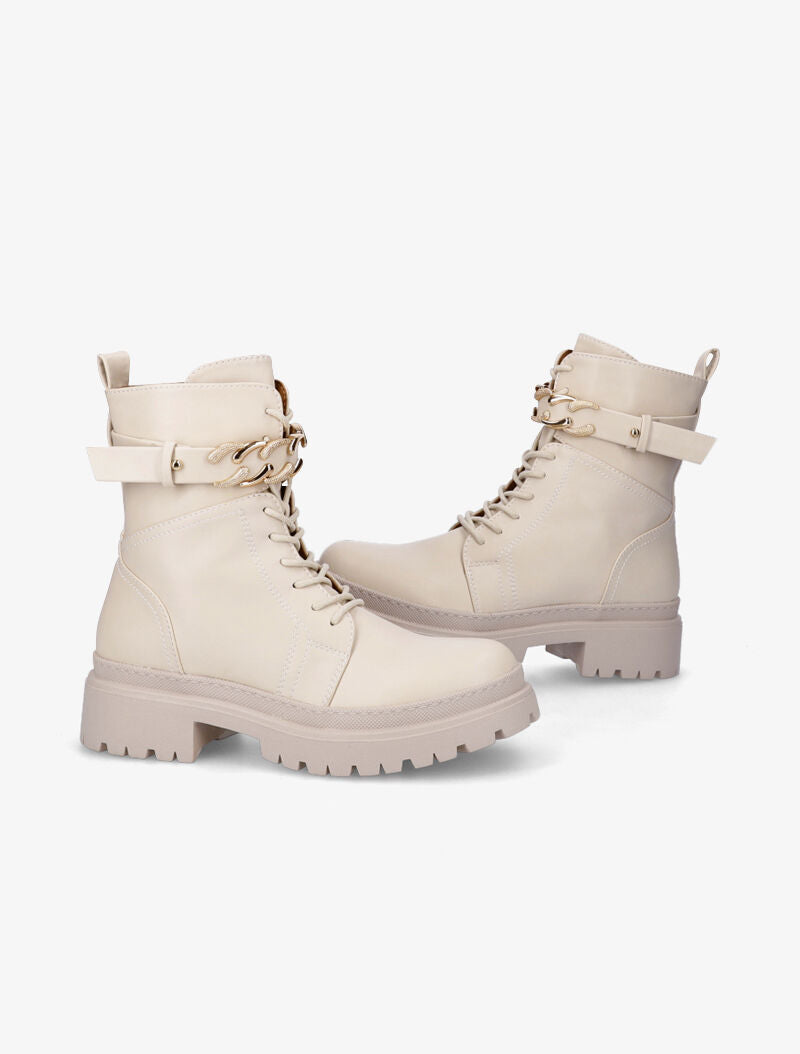Rangers à sangle style chaîne - Beige - 4