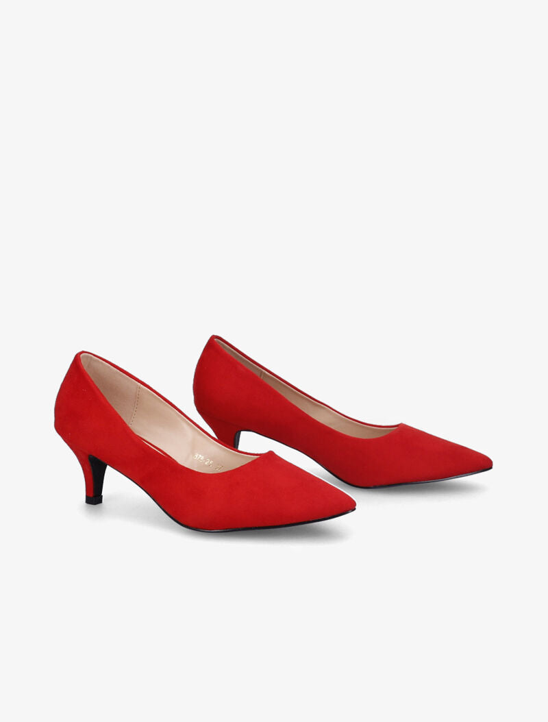 Escarpins pointus en suédine - Rouge - 5