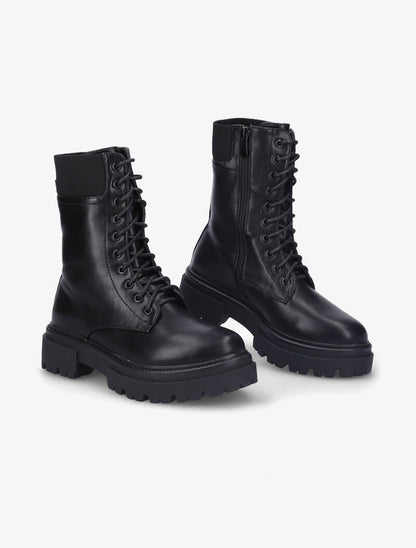 Bottines en simili à plateforme crantée - Noir - 5
