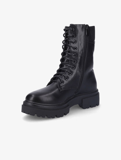 Bottines en simili à plateforme crantée - Noir - 4