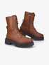 Bottines en simili à talon et semelle crantée - Camel - 1