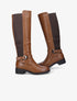 Bottes plates à bride à boucle stylisée - Camel - 1