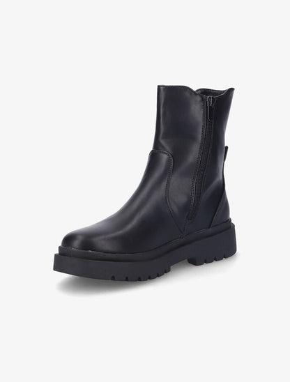 Bottines unies à ganse élastiquée côtelée - Noir - 4