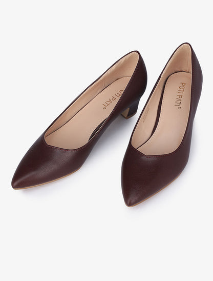 Escarpins à petits talons - Lie de vin - 5