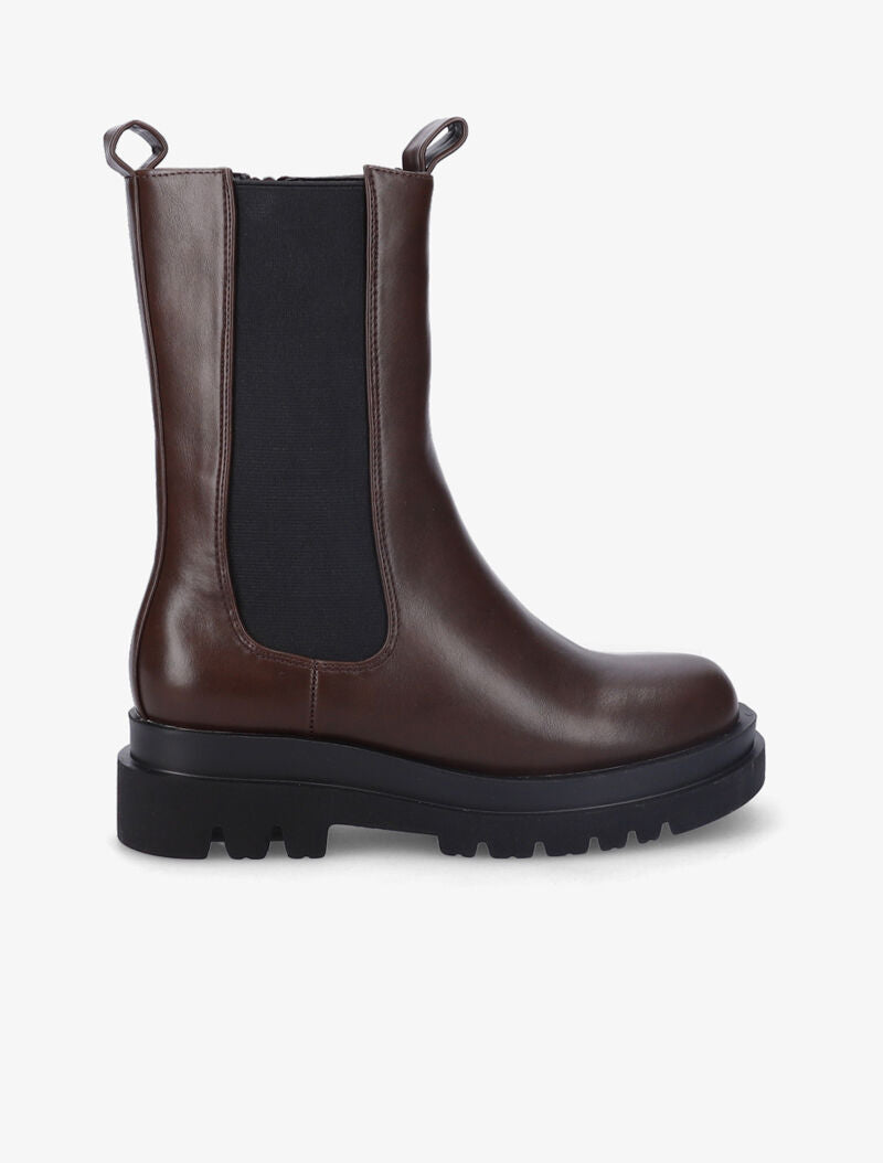 Bottines montantes à plateforme crantée - Marron - 2