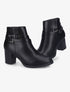Bottines classiques à brides à boucle décorative - Noir - 5