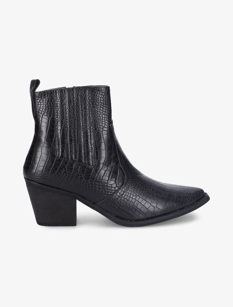 Santiags effet croco - Noir - 2