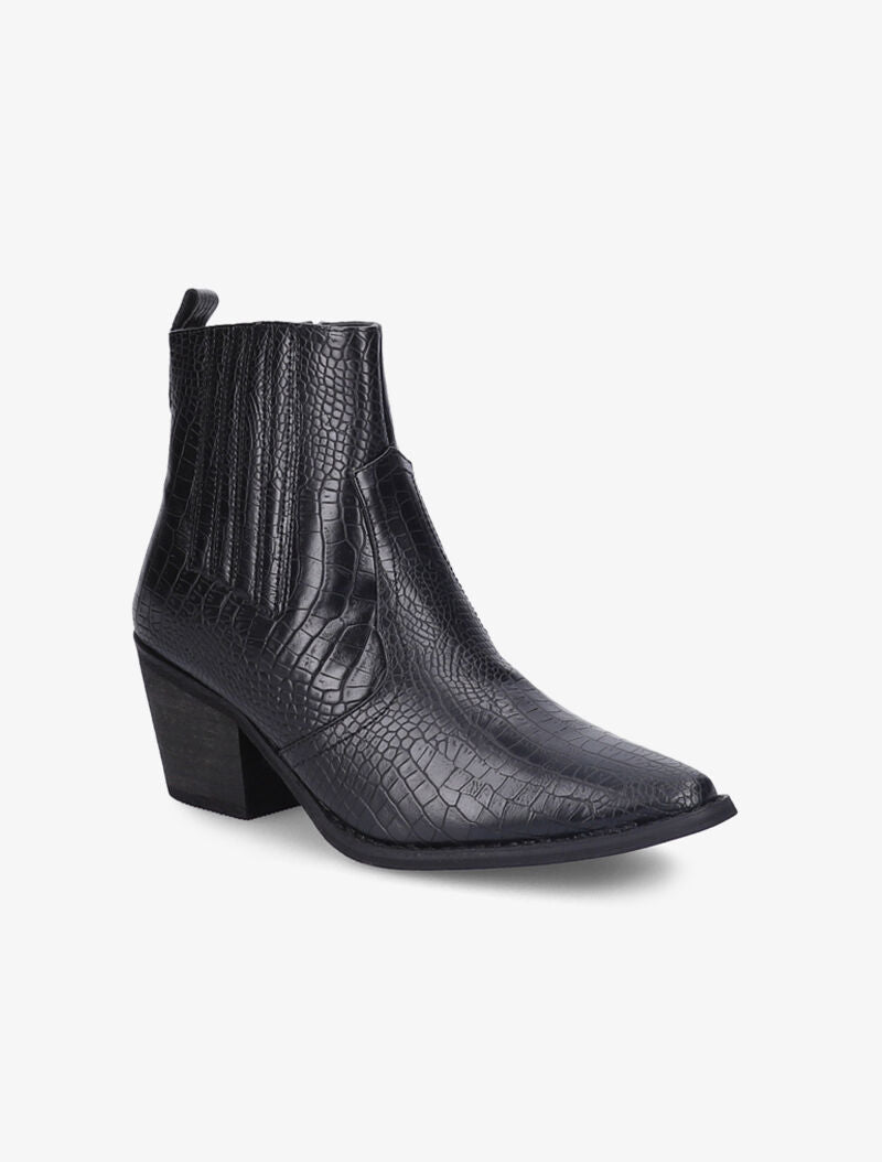Santiags effet croco - Noir - 3