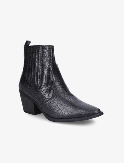 Santiags effet croco - Noir - 3