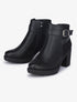 Bottines bi matière à talons - Noir - 5