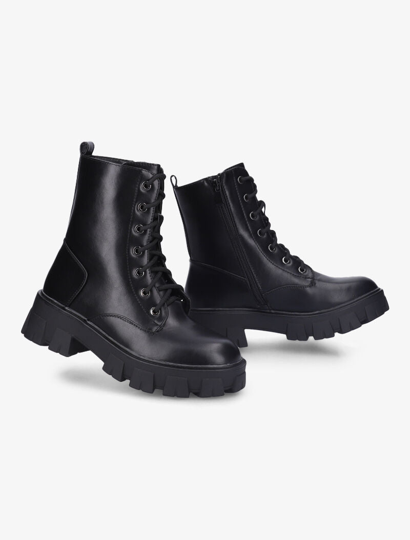 Bottines à semelles striées - Noir - 1