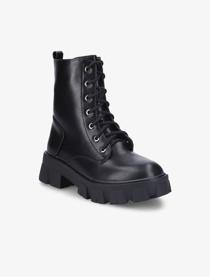 Bottines à semelles striées - Noir - 3