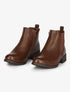 Bottines en simili et croco vernis - Camel - 5
