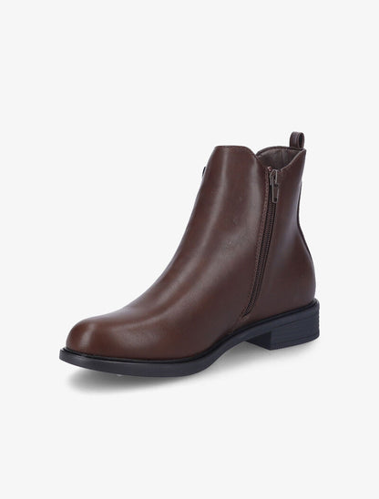 Bottines plates à boucle stylisée - Chocolat - 3
