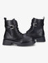 Bottines à bride à boucle carrée décorative - Noir - 1
