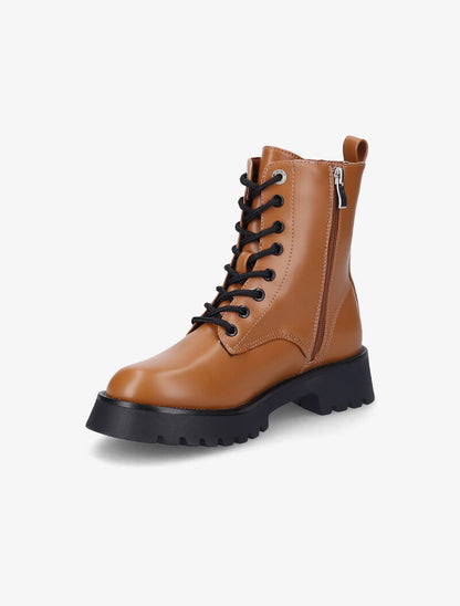 Bottines à zip décoratif stylisé - Camel - 3