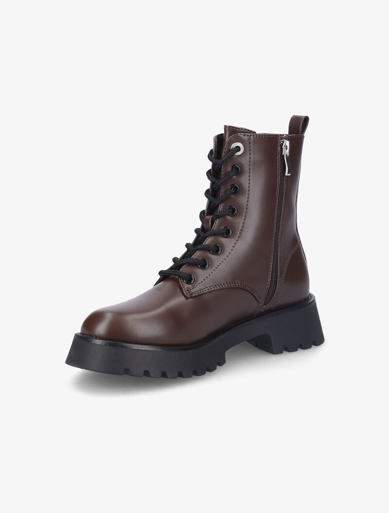 Bottines à zip décoratif stylisé - Marron - 3