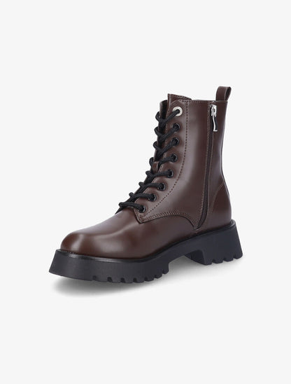 Bottines à zip décoratif stylisé - Marron - 3