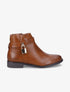 Bottines plates avec cadena doré décoratif - Camel - 5