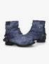 Bottines à pochette cloutée et sangles - Bleu - 5
