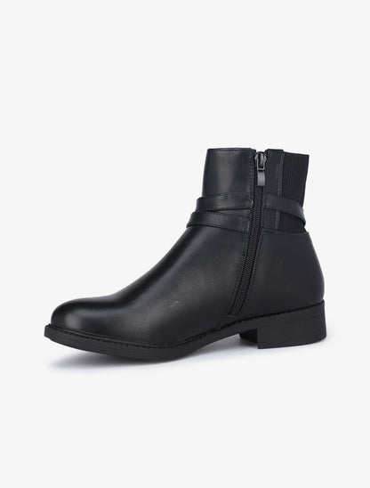 Bottines à détails élastiqués - Noir - 4