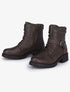 Boots à lacets et zips - Marron - 5