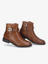 Bottines bimatière à détail suédé - Camel - 5