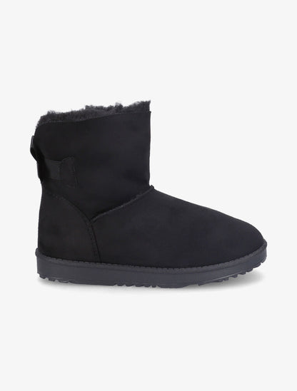 Boots fourrées basique à noeud - Noir - 5