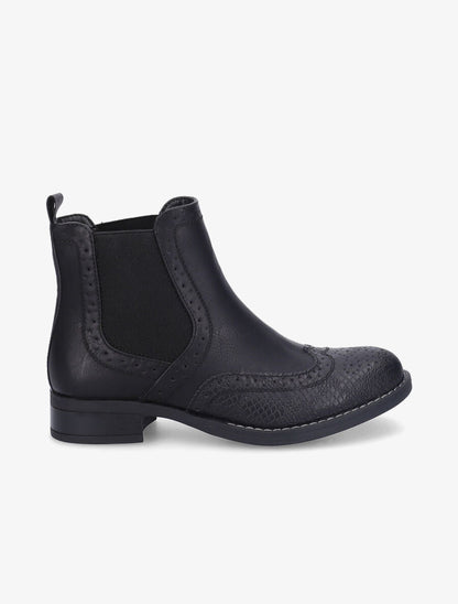 Chelsea boots à bouts effet python - Noir - 1