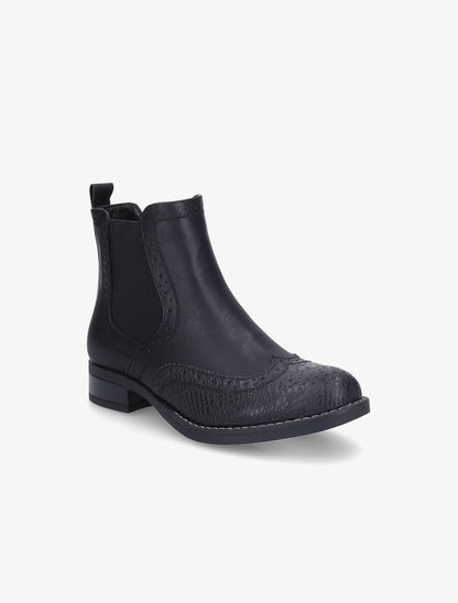 Chelsea boots à bouts effet python - Noir - 2