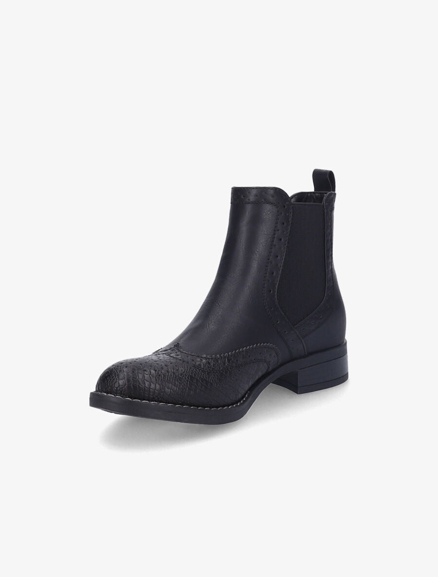 Chelsea boots à bouts effet python - Noir - 3