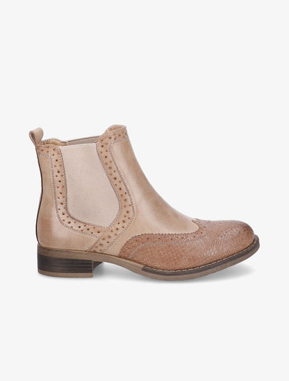 Chelsea boots à bouts effet python - Camel - 5