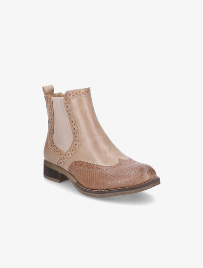 Chelsea boots à bouts effet python - Camel - 2