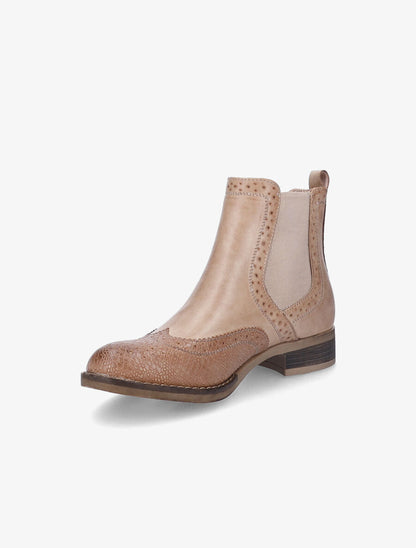 Chelsea boots à bouts effet python - Camel - 3