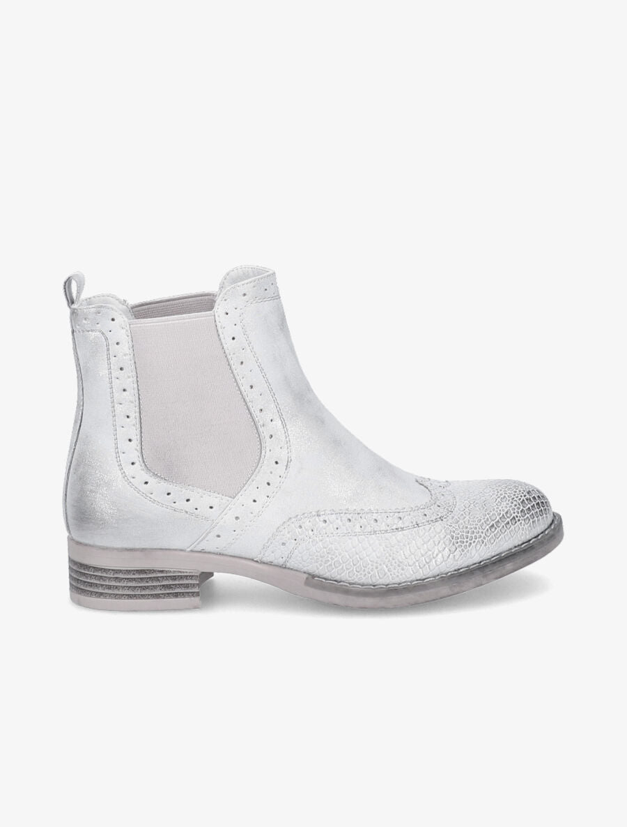 Chelsea boots à bouts effet python - Gris clair - 5